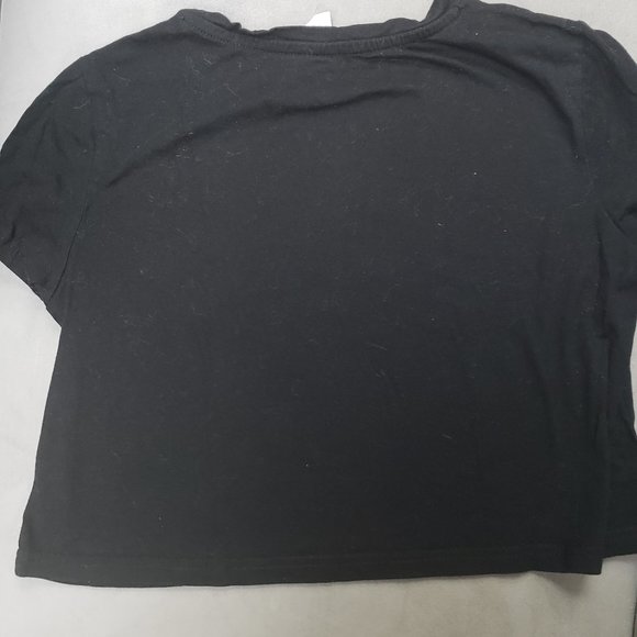 San X Rilakkuma- Korilakkuma and Kiiroitori Cropped Tee Black Size S - Picture 8 of 9